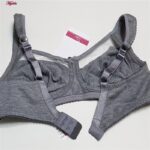 سوتین زنانه اما مدل بدون فنر کد 4928-4100 رنگ خاکستری تیره