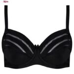 سوتین زنانه اما مدل راه‌راه فنردار کد 4930-4500 رنگ مشکی