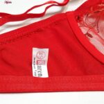 سوتین زنانه کارنا رز مدل فنردار گیپور گلدار هارنس کد 3377-8new رنگ قرمز