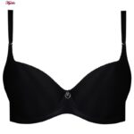 سوتین زنانه لین مدل کاپدار بدون دوخت بدون فنر کد 4680-705 رنگ مشکی