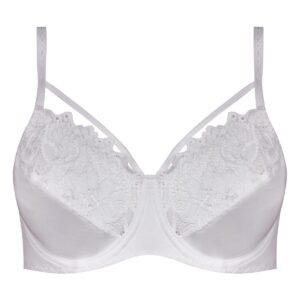 سوتین زنانه ماییلدا مدل فنردار گیپور گلدار هارنس کد 4889 رنگ سفید