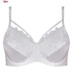 سوتین زنانه ماییلدا مدل فنردار گیپور گلدار هارنس کد 4889 رنگ سفید