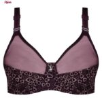 ست شورت و سوتین زنانه پانیذ مدل فنردار قلبی کد 9046 رنگ بنفش تیره