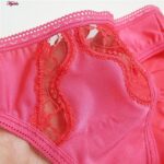 شورت زنانه لین مدل اسلیپ گیپور گلدار کد 4681-602 رنگ سرخابی