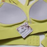 نیم تنه ورزشی زنانه ماییلدا مدل اسپورت پد ثابت پشت ضربدری کد 4849 رنگ لیمویی