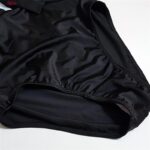 مایو زنانه فیتن مدل راه‌راه فنردار کد 4681-288 رنگ مشکی