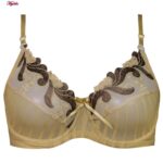 سوتین زنانه کارنا رز مدل فنردار گیپور گلدار کد 4878-802-2 رنگ کرم