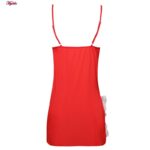 لباس خواب زنانه پاپیلون مدل یقه گیپوری بغل چاکدار کد 4937-1010 رنگ قرمز