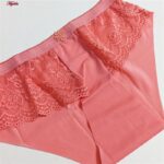 ست شورت و سوتین زنانه پانیذ مدل فنردار گیپور گلدار کد 9013 رنگ گلبهی