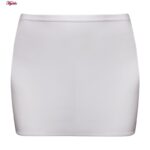ست شورت و سوتین زنانه لاو سکرت مدل فنردار کد 4936-2103 رنگ سفید به همراه دامن