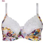 ست شورت و سوتین زنانه پانیذ مدل گلگلی گیپوری فنردار کد 9045