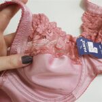 سوتین زنانه پانیذ مدل فنردار گیپور گلدار کد 66308 رنگ کالباسی