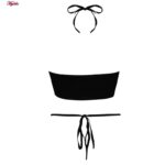 کراپتاپ زنانه پاپیلون مدل بندی گره ای کد 4944-440 رنگ مشکی