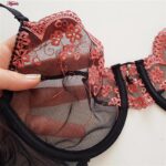 ست شورت و سوتین زنانه فیتن فرخ زادی مدل فنردار گیپور کد 4952-1 رنگ مشکی