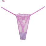 ست شورت و سوتین زنانه فیتن فرخ زادی مدل فنردار گیپور طرح دار کد 4952-6 رنگ یاسی