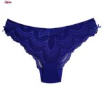 ست شورت و سوتین زنانه چانبی شو مدل فنردار گیپوری بند متحرک کد 4798 رنگ آبی