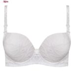 ست شورت و سوتین زنانه لنا مدل فنردار بند متحرک کاپ اسفنجی کد 4959 رنگ سفید