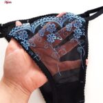 ست شورت و سوتین زنانه فیتن فرخ زادی مدل فنردار گیپور کد 4952-3 رنگ مشکی