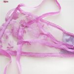 ست شورت و سوتین زنانه فیتن فرخ زادی مدل فنردار گیپور طرح دار کد 4952-6 رنگ یاسی