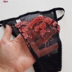 ست شورت و سوتین زنانه فیتن فرخ زادی مدل فنردار گیپور کد 4952-1 رنگ مشکی