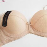 ست شورت و سوتین زنانه لنا مدل فنردار بند متحرک کاپ اسفنجی کد 4960 رنگ کرم