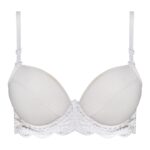 سوتین زنانه پانیذ مدل فنردار بند متحرک کاپ اسفنجی کد4851 رنگ سفید