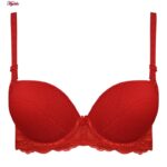 ست شورت و سوتین زنانه پانیذ مدل فنردار بند متحرک کاپ اسفنجی کد 4958 رنگ قرمز