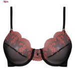 ست شورت و سوتین زنانه فیتن فرخ زادی مدل فنردار گیپور کد 4952-1 رنگ مشکی