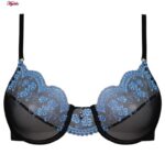 ست شورت و سوتین زنانه فیتن فرخ زادی مدل فنردار گیپور کد 4952-3 رنگ مشکی