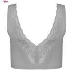 نیم تنه ورزشی زنانه ماییلدا مدل پشت گیپور پددار کد 4984 رنگ طوسی