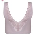 نیم تنه ورزشی زنانه ماییلدا مدل پشت گیپور پددار کد 4984 رنگ پوست پیازی