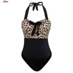 مایو زنانه فیتن فرخ زادی مدل اسلیپ فنردار پلنگی کد 4975-288-1