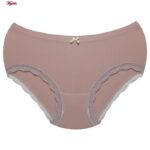 شورت زنانه ماییلدا مدل سیملس لبه گیپوری کد 4970 رنگ کالباسی