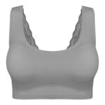 نیم تنه ورزشی زنانه ماییلدا مدل پشت گیپور پددار کد 4984 رنگ طوسی