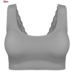 نیم تنه ورزشی زنانه ماییلدا مدل پشت گیپور پددار کد 4984 رنگ طوسی