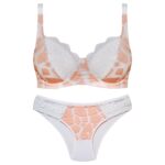 ست شورت و سوتین زنانه پانیذ مدل فنردار موزاییکی کد 9036-9 رنگ نارنجی