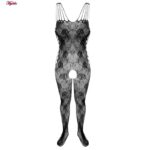 لباس خواب زنانه ماییلدا مدل گل رز بغل حصیری کد 4855-7080 رنگ مشکی