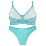 ست شورت و سوتین زنانه پانیذ مدل فنردار 9046 رنگ آبی آسمانی