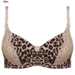 ست شورت و سوتین زنانه پانیذ مدل پلنگی کد 4689-9 رنگ کرم