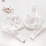 سوتین زنانه لین مدل لبه گیپوری فنردار کد 4681-521 رنگ سفید