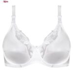 سوتین زنانه لین مدل لبه گیپوری فنردار کد 4681-521 رنگ سفید