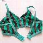 سوتین زنانه ماییلدا مدل راه‌راه بدون فنر کد 5046 رنگ سبزآبی