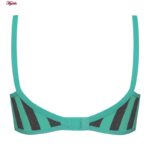 سوتین زنانه ماییلدا مدل راه‌راه بدون فنر کد 5046 رنگ سبزآبی