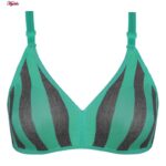 سوتین زنانه ماییلدا مدل راه‌راه بدون فنر کد 5046 رنگ سبزآبی