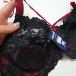 ست شورت و سوتین زنانه پانیذ مدل گیپور گلدار کد 9007 رنگ زرشکی