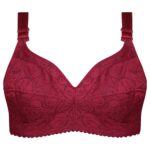 سوتین زنانه ماییلدا مدل بدون فنر کد 5053 رنگ زرشکی