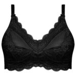 سوتین زنانه ماییلدا مدل گیپور گلدار بدون فنر کد 5036 رنگ مشکی