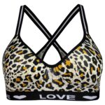 نیم تنه زنانه ماییلدا مدل کاپ اسفنجی بدون فنر پلنگی کد 5051