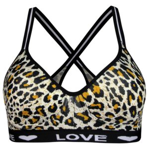 نیم تنه زنانه ماییلدا مدل کاپ اسفنجی بدون فنر پلنگی کد 5051