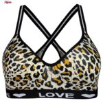 نیم تنه زنانه ماییلدا مدل کاپ اسفنجی بدون فنر پلنگی کد 5051